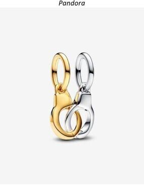 Authentic Openable and Splittable Handcuffs Dangle Pandora Charm